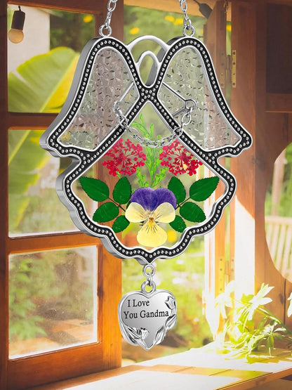 KY&BOSAM Gifts for Nana I Love You Grandma Angel Suncatcher Stained Glass Suncatchers for Window