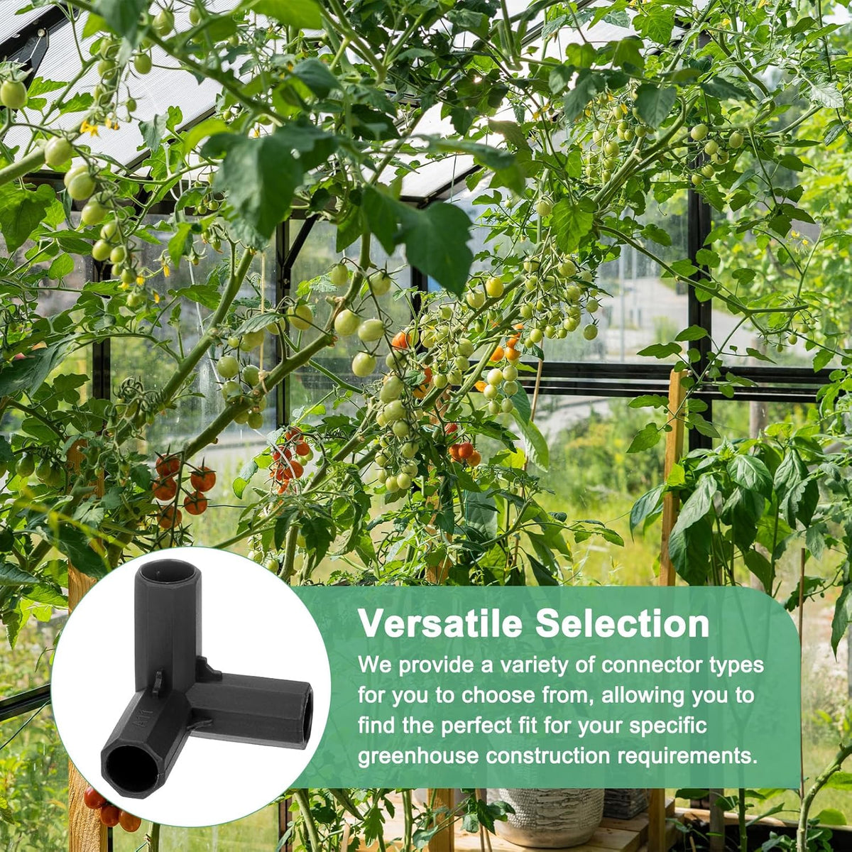 12 Pcs 11mm Greenhouse Frame Building Connectors, 3 Way Right Angle Pipe Fitting for Grape