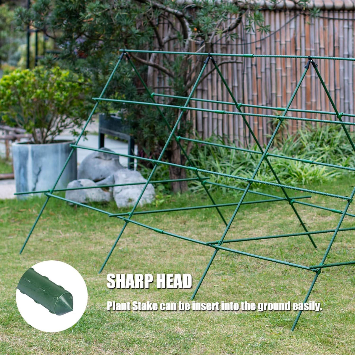 Orgrimmar 26 PCS 57" Garden Support Stakes Plastic Coated Deformable Climbing Plant Trellis Plant
