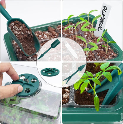 Seed Starter Tray, Plant Propagation Station with Grow Light, Seedling Starter Trays with Timing
