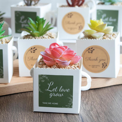 Temlum 2.5 Inch Succulent Wrap Bags (Fits 2.5″ Pots) with Thank You & Let Love Grow Stickers, Small