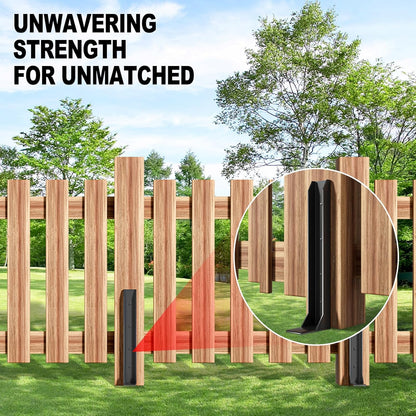 One-Piece Fence Post Repair Kit，Heavy Duty Steel Fence Post Anchor Ground Spike ，Quick Fix