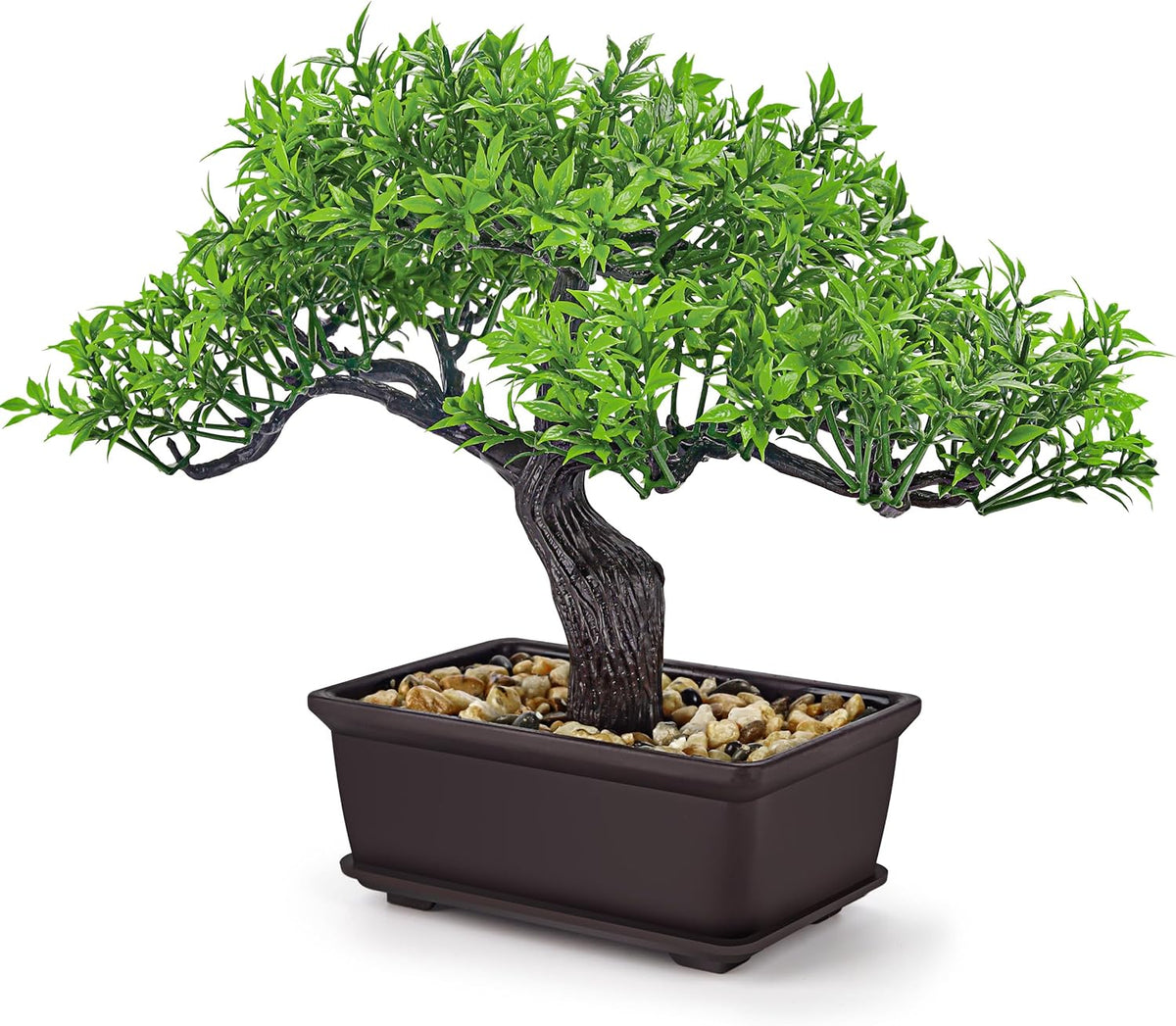 Der Rose 8'' Artificial Bonsai Tree Small Fake Potted Plants for Zen Japanese Home Office Desk