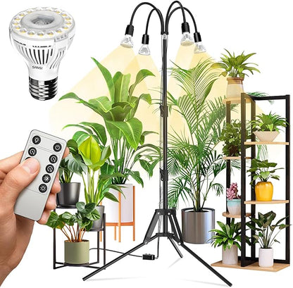 SANSI Grow Lights for Indoor Plants, 4 Head Dimmable Plant Lights for Indoor Growing, 35"-64"