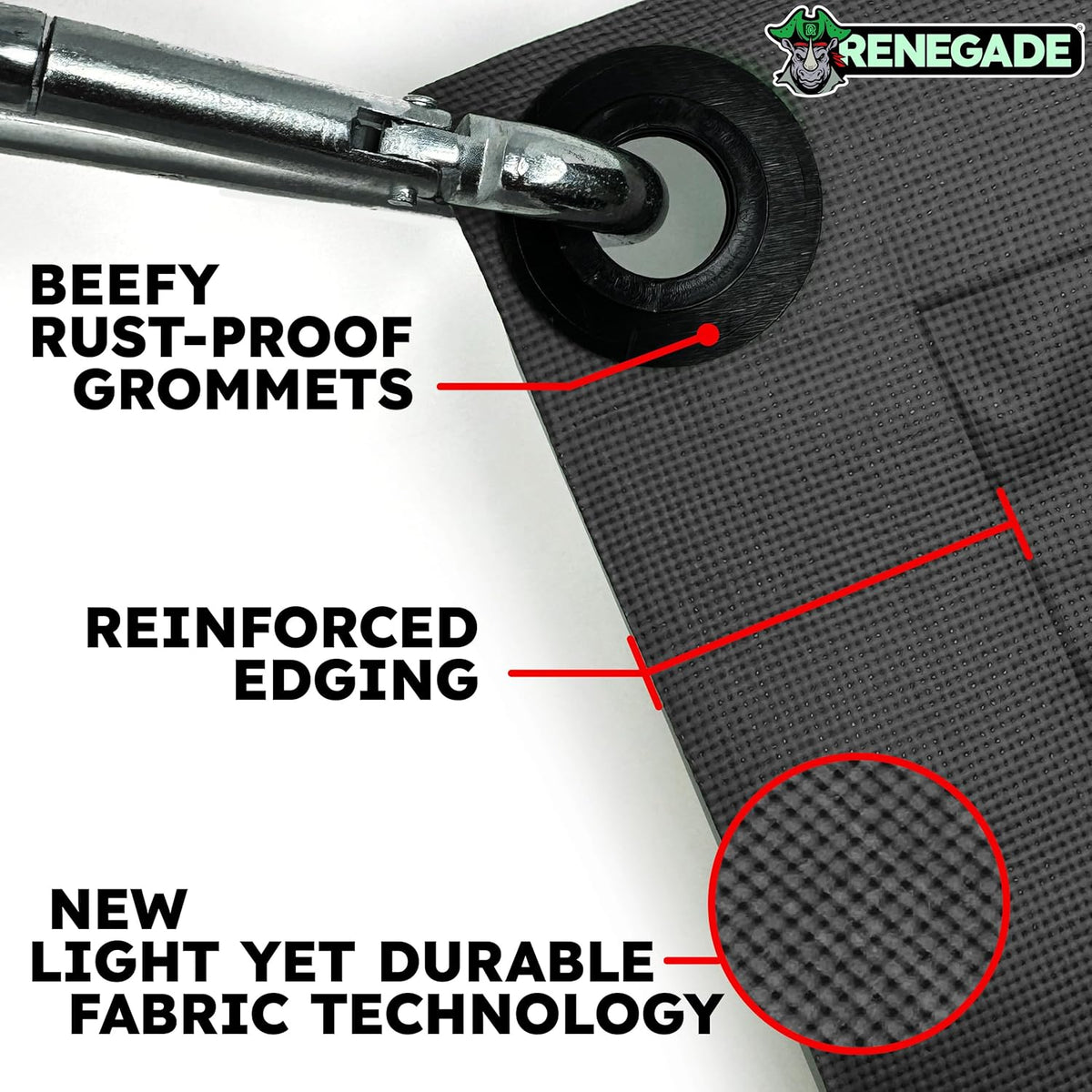 RENEGADE Industrial Cargo Tarp 3x3 ft – Heavy Duty, 6X Stronger, Waterproof, PFAS-Free – Trunk &
