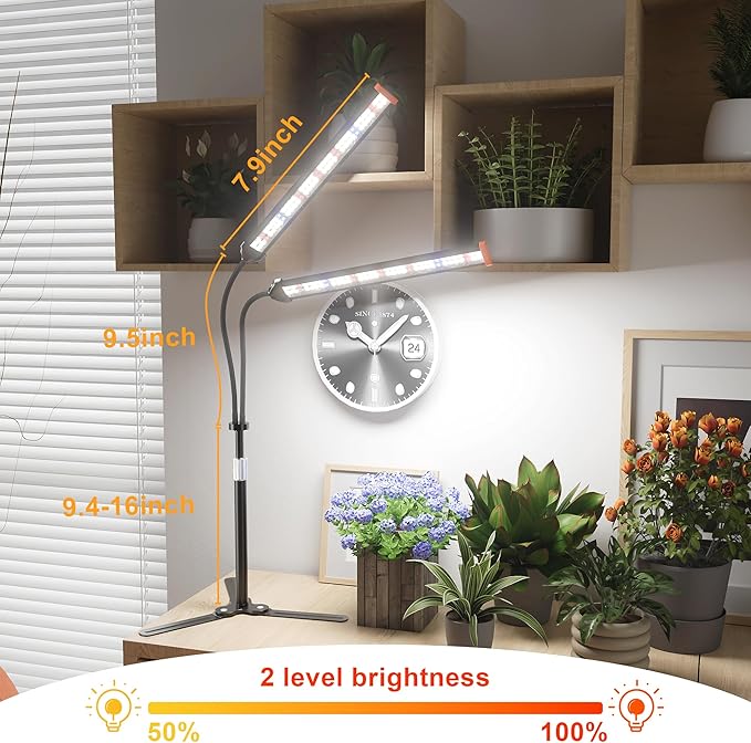 GooingTop Grow Light for Indoor Plants,5000K Full Spectrum Growing Plant Lamp with White Red Blue