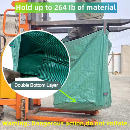 3 Pack 132 Gallons Reusable Yard Waste Bags with Double Bottom and Zipper Lid Extra Large Lawn and