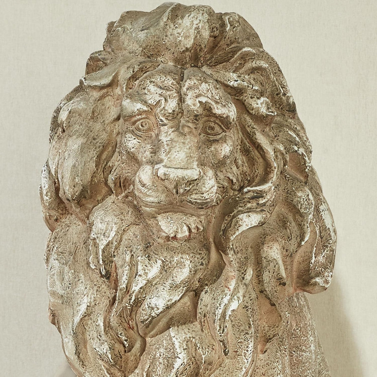 Lions at Guard Sculpture Set of 2 | Lion Statues | Outdoor Seasonal Lion Sculpture Set | Garden