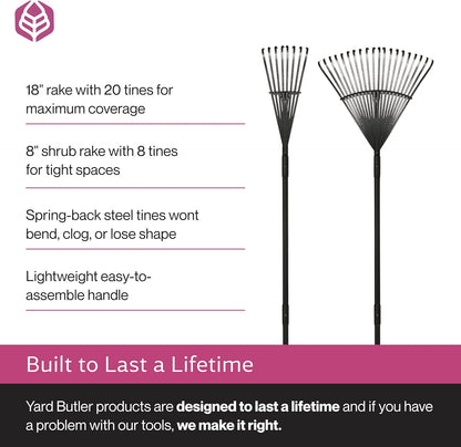 Yard Butler World’s Greatest Rakes | Heavy Duty All Steel Rake with Ergonomic Garden Claw