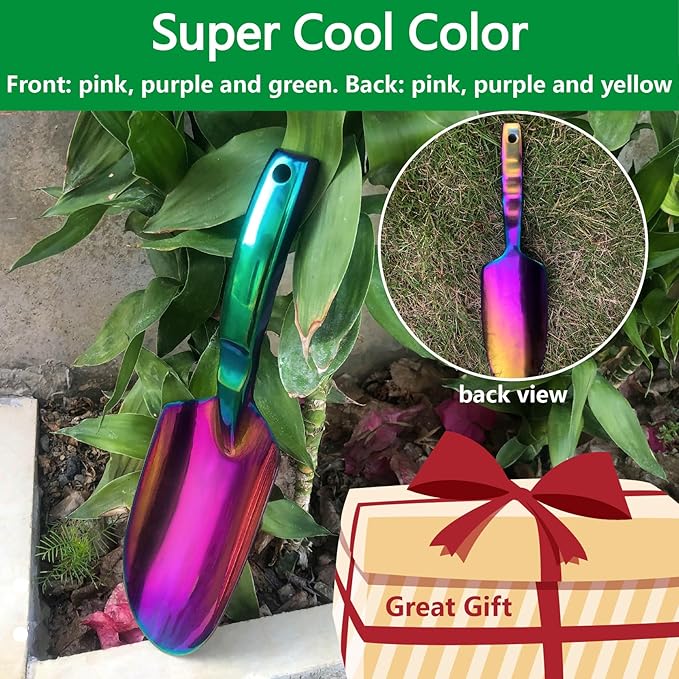 Garden Shovels - 2 Pack Gardening Tools, Heavy Duty Garden Trowels, High Strength Alloy Steel for