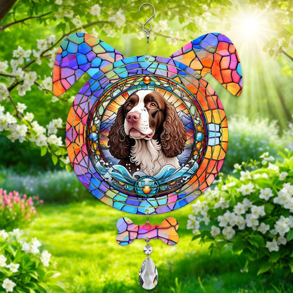 American Water Spaniel Dog Ears Wind Spinner, American Water Spaniel Wind Spinner Hanging for Yard