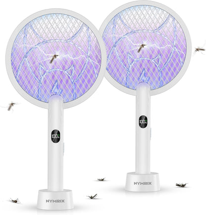 Electric Fly Swatter Racket,2 in 1 Mosquito Bug Zapper 4100V Handheld Mosquito Killer with 1800 mAh