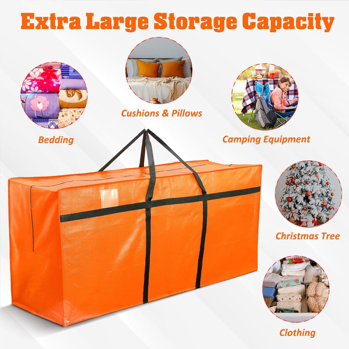 4 Pcs 176 Gallon Large Moving Bags with Zipper and Handles Foldable Storage Duffle Bags Heavy Duty