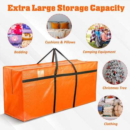 4 Pcs 176 Gallon Large Moving Bags with Zipper and Handles Foldable Storage Duffle Bags Heavy Duty