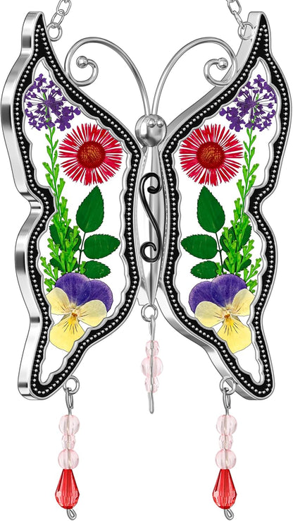 KY&BOSAM Butterfly Suncatchers DIY Stained Glass Suncatcher for Windows Ornament Wind Chime with