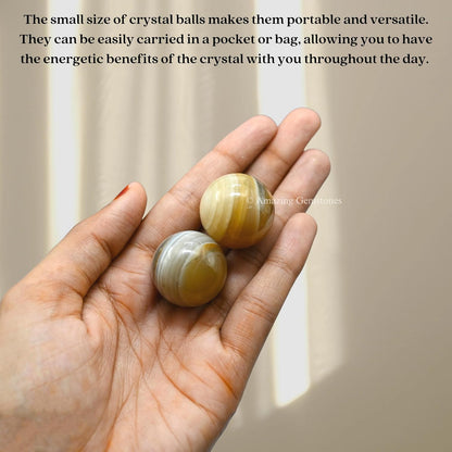 Amazing Gemstone Lace Agate Crystal Ball - 1" Inches Crystal Sphere Meditation Balls for Witchcraft