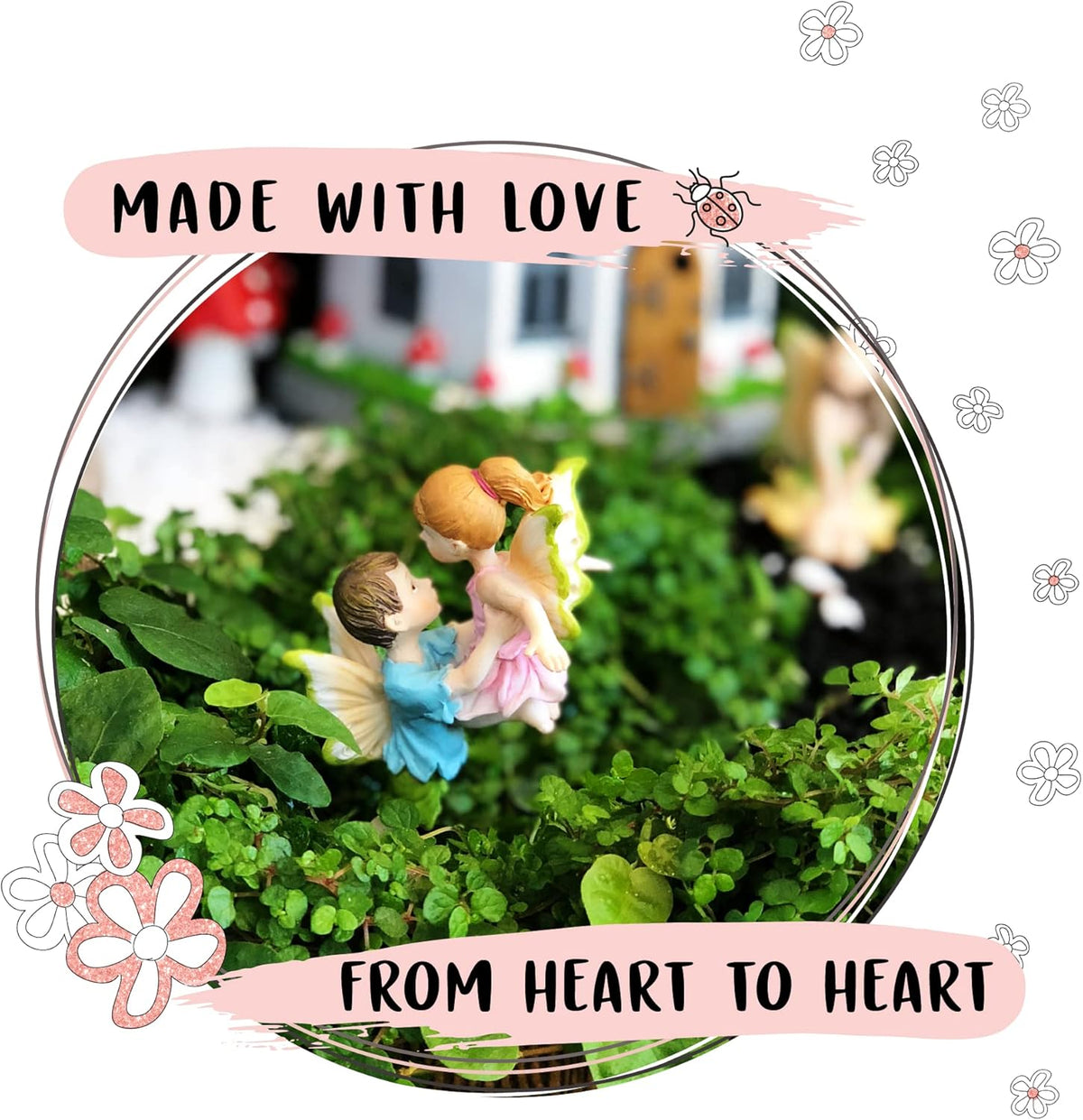 WILD PIXY Miniature Fairy Figurine - Fairy Garden Fairies with an Inspiration Theme, Includes A