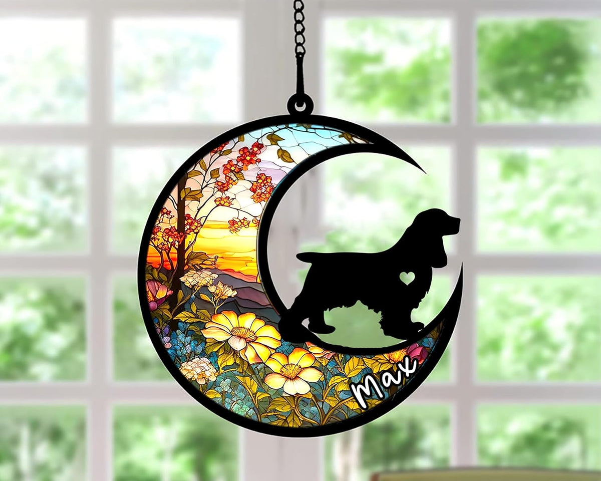 Personalized Dog Memorial, Custom Name Cocker Spaniel Dog Christmas Ornament with Name, Custom