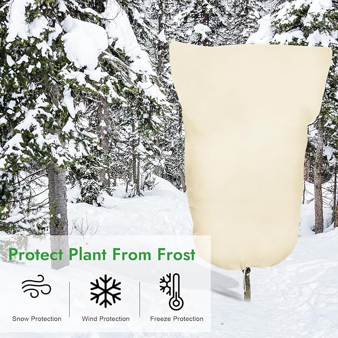 2 Pack Plant Covers Freeze Protection, 47" X 71" Large Frost Cloth Plant Freeze Protection, Frost