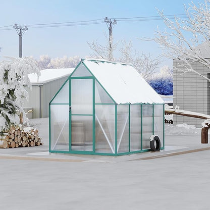 6'X7' Aluminum-Framed Polycarbonate Greenhouse, Heavy Duty Polycarbonate Greenhouse with Quick