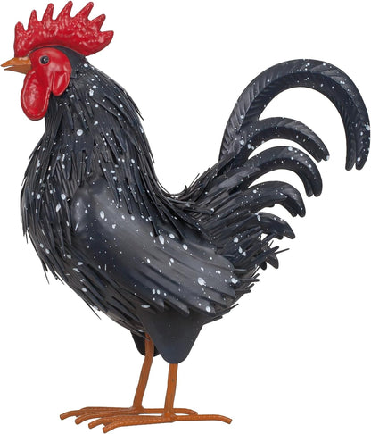 Rooster Garden Statue Sculpture Metal Chicken Yard Decor Outdoor Figurines Patio Backyard