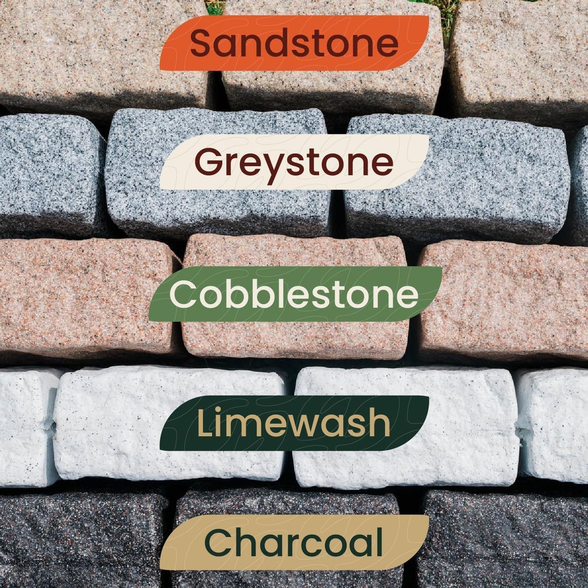Beuta Landscape Edging | Garden Edging Border | Faux Stone Blocks for Lawn Edging, Flower Beds &