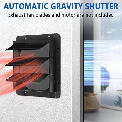 10 Inch Aluminum Automatic Shutter Louver Vent (No Fan Blades and Motor) for Home Attics