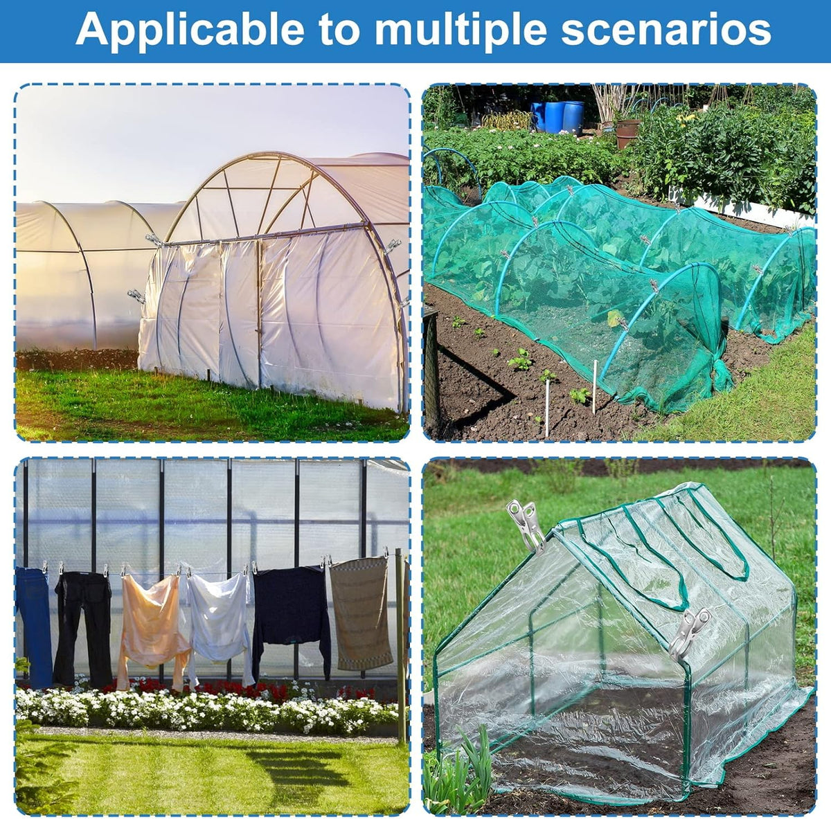 120 Pcs Greenhouse Clips, Garden Clips for Netting, Stainless Steel Greenhouse Clamps, Have a
