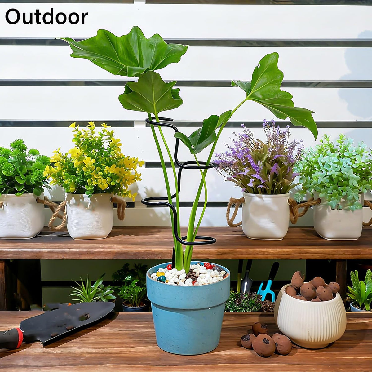 3PCS Indoor Plant Support Stakes - Sturdy Metal Trellis for Garden Flowers & Monstera, Durable &