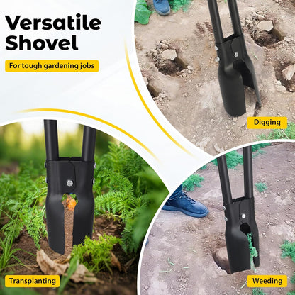 Post Hole Digger Tool, Heavy Duty Post Hole Digger with 55 Inch Handle, Dual Sharp Blades for Soil
