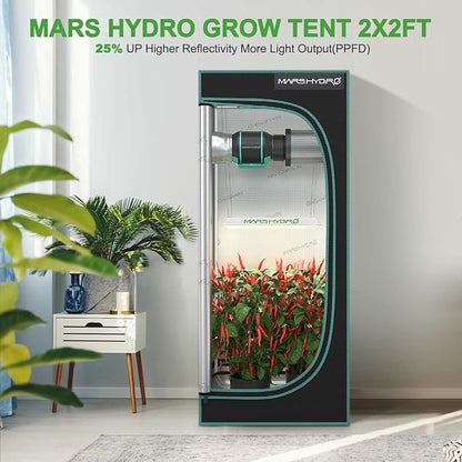 MARS HYDRO TS600 100W LED Grow Light for Beginners, New Diodes Layout Full Spectrum Growing Lamps