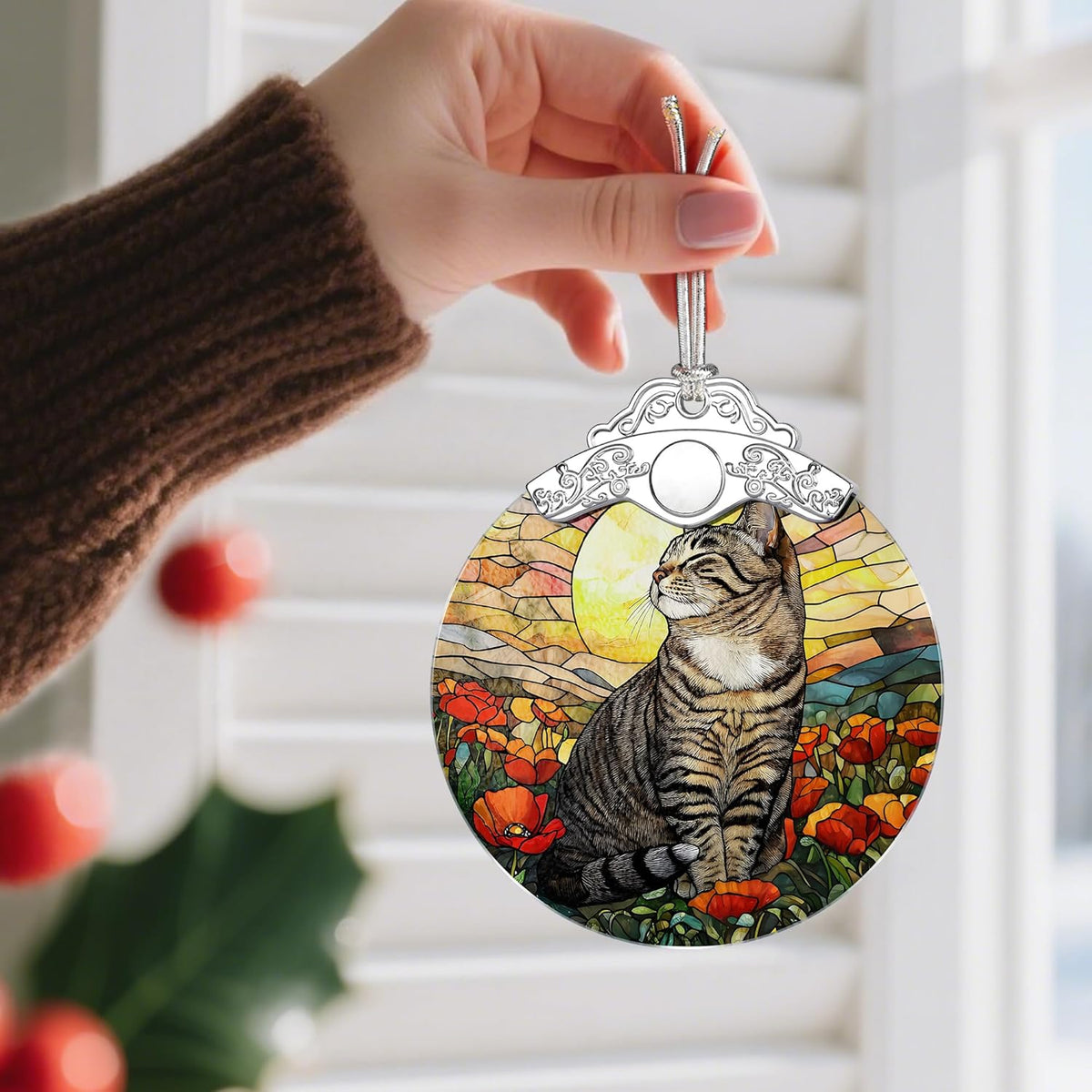 Stained Glass Ornament, Christmas Ornaments, Christmas Decorations for Tree, Holiday Ornament