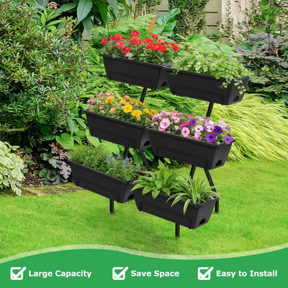 ETELI Vertical Garden Planter 3 Tier Vertical Raised Garden Bed with 6 Garden Planter Boxes