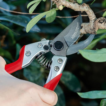 Kimura® 8" Pro Bypass Pruning Shears, Heavy Duty Japanese SK5 Steel Blades, 1 inch Cut Capacity