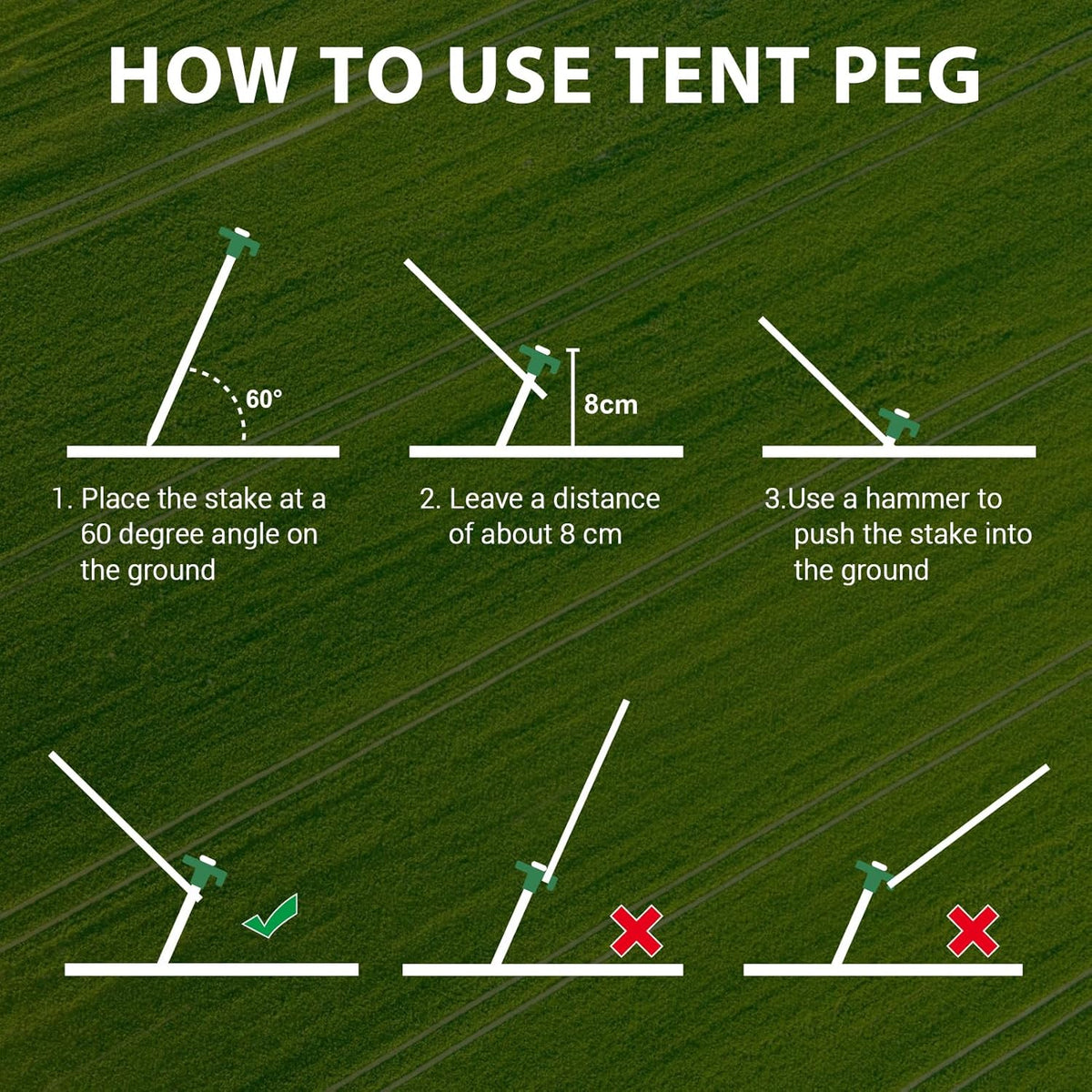 Eurmax USA Galvanized Non-Rust Camping Family Tent Pop Up Tent Stakes Ice Tools Heavy Duty
