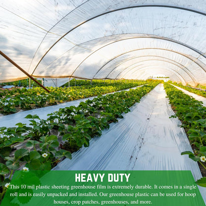 Farm Plastic Supply - String Reinforced 4 Year UV Resistant 10 mil Clear Greenhouse Plastic