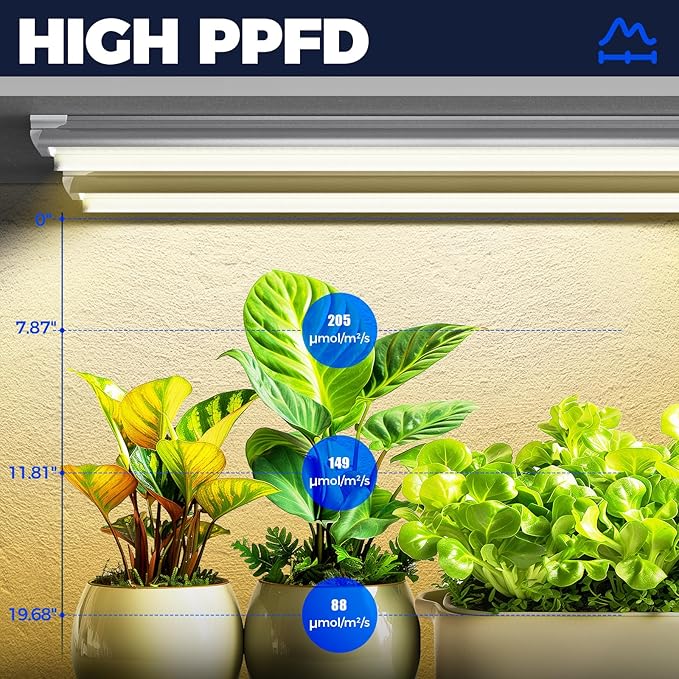 Barrina 3FT T8 Grow Light, 180W(6 x 30W), 1000W Equivalent, Full Spectrum, Plant Light, Growing