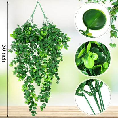 Hoteam 24 Pcs Artificial Hanging Plants 32 Inch Fake Ivy Vines with Fake Leaves Patio Artificial