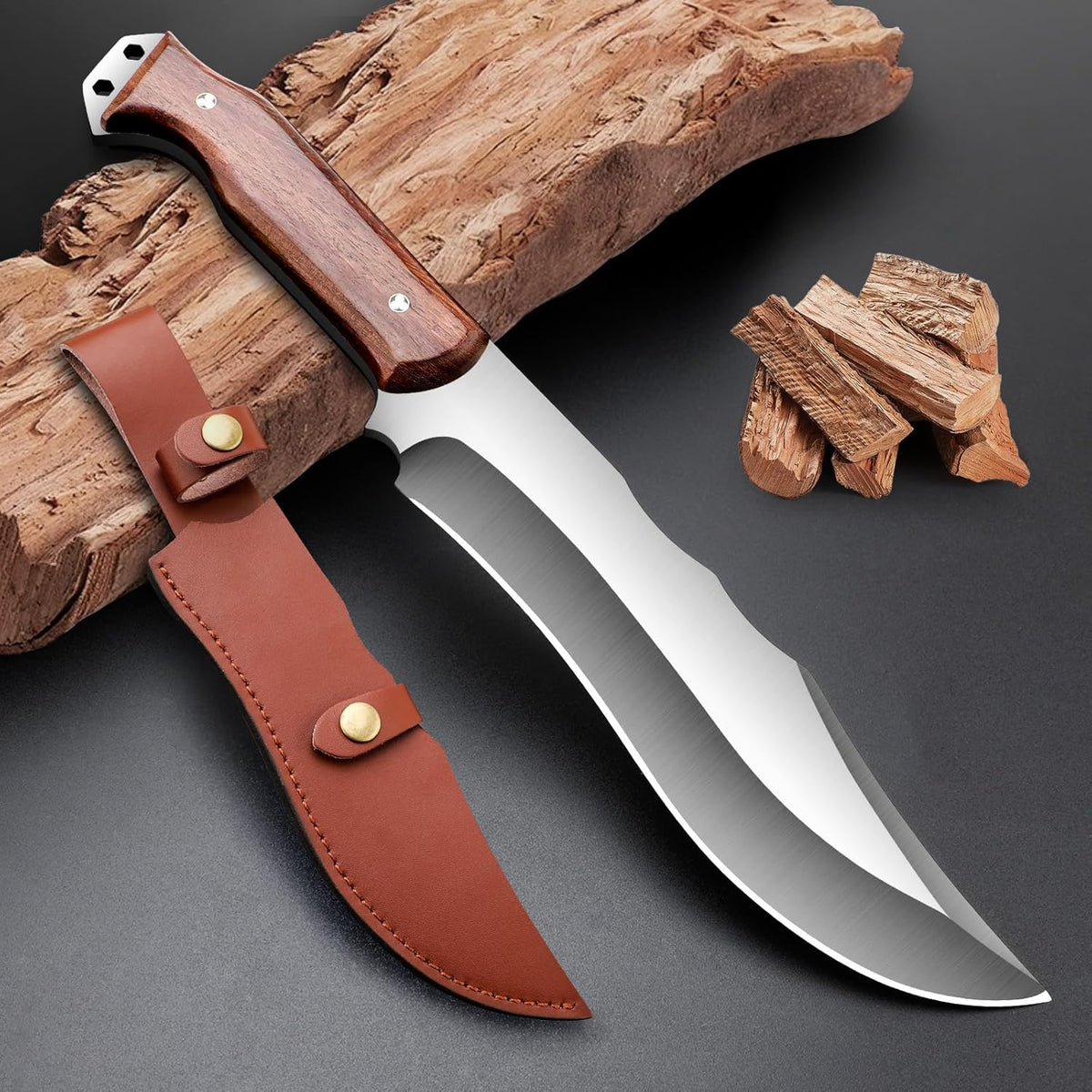 Outdoor Short Machete with Sheath for Cutting Trees, for Yard Work and for urvival Machete Ideal