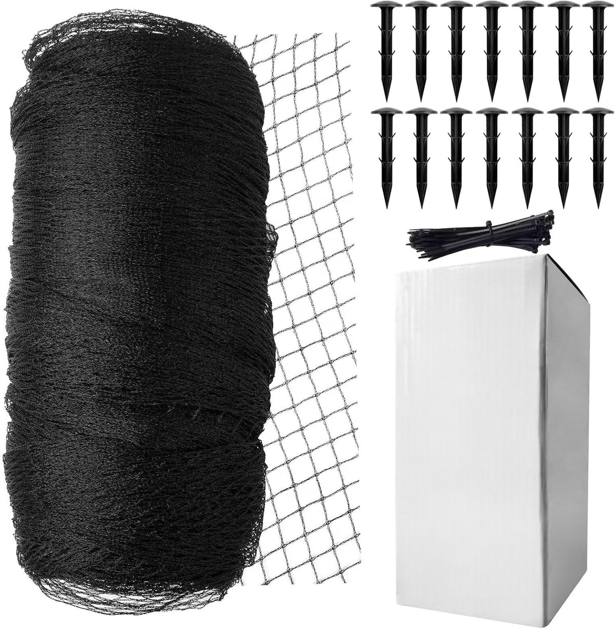 Koi Fish Pond Netting Shield 14ft x 14ft, Black Heavy Duty Pool Leaf net Cover, Protects Garden