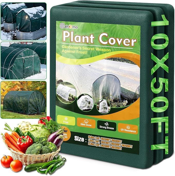 Green Plant Covers Freeze Protection, 10 x 50 ft - 1.5 oz/yd² Frost Cloths for Outdoor Plants, Tree
