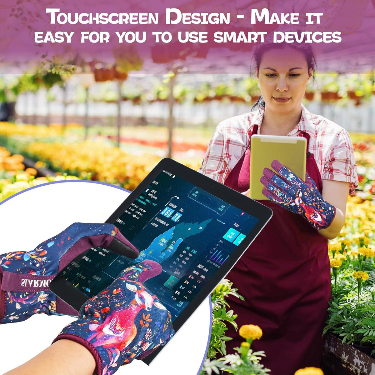 Leather-Gardening-Gloves for Women,Thorn-Proof Work-Gloves for Weeding,Digging,Planting,Pruning
