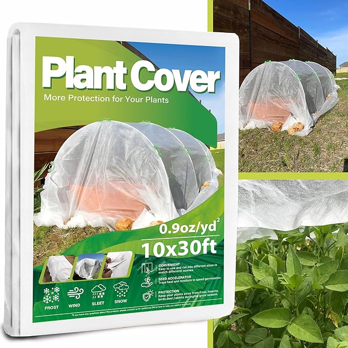 Plant Covers Freeze Protection 10x30ft Frost Cloth Blanket Floating Row Cover for Winter Protection