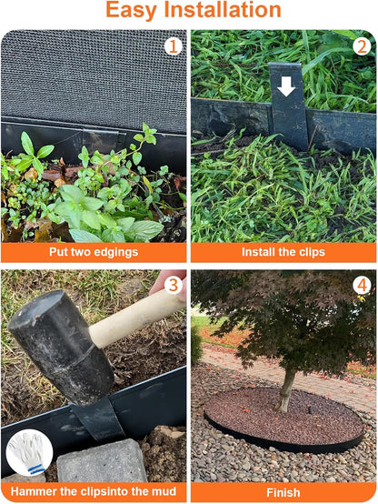 Vinci Landscape Edging Border, 40" L x 8" H 3Pack 10FT Total Black Galvanized Steel Garden Edging