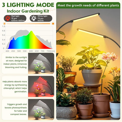 TOSKING 48" Tall Plant Stand with Grow Lights - 5-Tier Corner Plant Shelf with LED Full Spectrum