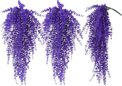 RECUTMS Artificial Hanging Plants Fake Plants Greenery Vines Aritificial Plants Eucalyptus Purple