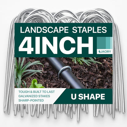 4 Inches Landscape Staples,Galvanized Garden Stakes Yard Stakes Garden Staples Prefect for Weed