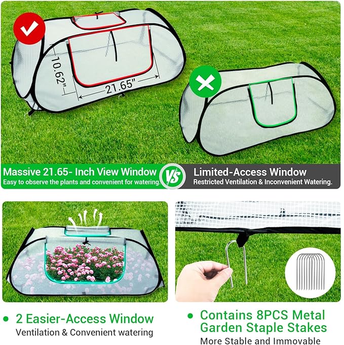 Garden Covers for Raised Beds, Pop Up Raised Garden Bed Cover, Garden Row Plants Cover Accelerator