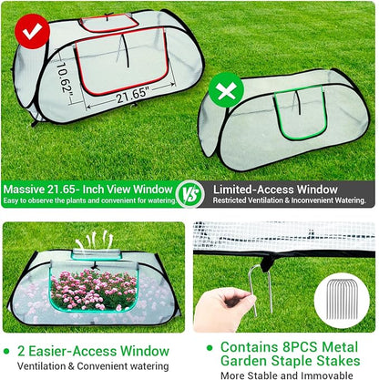 Garden Covers for Raised Beds, Pop Up Raised Garden Bed Cover, Garden Row Plants Cover Accelerator