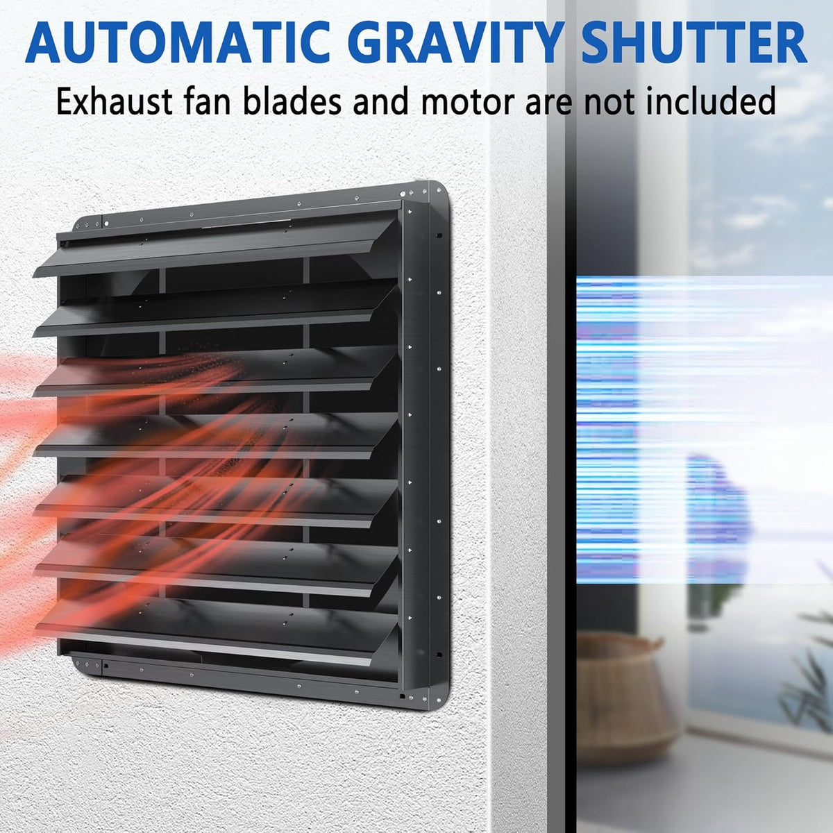30 Inch Galvanized Sheet Spraying Automatic Exhaust Shutter Louver Vent (No Fan Blades and Motor)